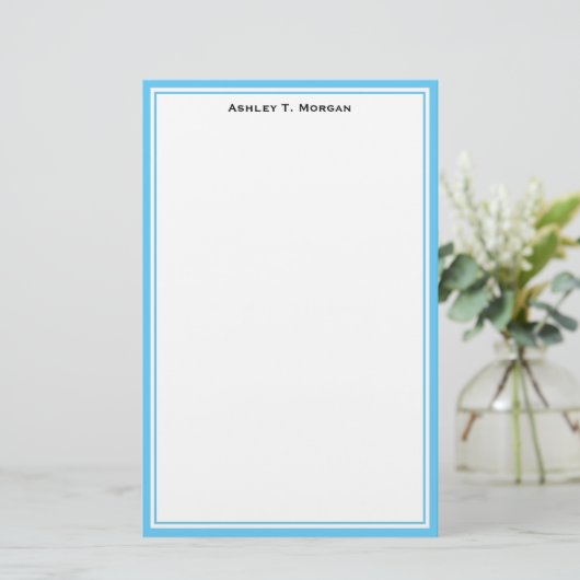 Eenvoudigheids DIY Lijst White Personalized Sky Bl Briefpapier (Staand voorkant)
