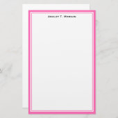 Eenvoudigheids DIY Lijst Wit, warm roze Briefpapier (Voorkant / Achterkant)