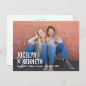 Eenvoudigheids EDITABLE KLEUR sparen de Datum Briefkaart (Voorkant / Achterkant)