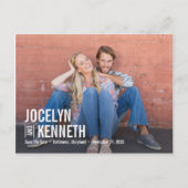 Eenvoudigheids EDITABLE KLEUR sparen de Datum Briefkaart (Voorkant)