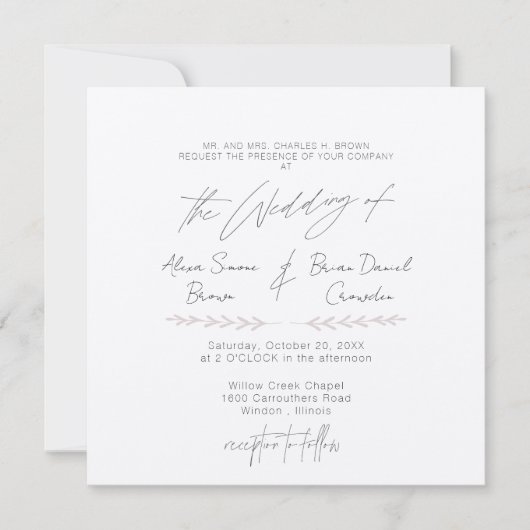 Eenvoudigste Moderne Uitnodiging (Voorkant)