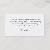 Eenvoudigste Sans Gothic Sjabloon Visitekaartje (Achterkant)