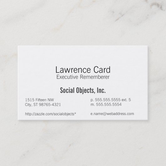 Eenvoudigste Sans Gothic Sjabloon Visitekaartje (Voorkant)