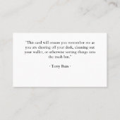 Eenvoudigste Serif American Garamond Gothic Sjablo Visitekaartje (Achterkant)