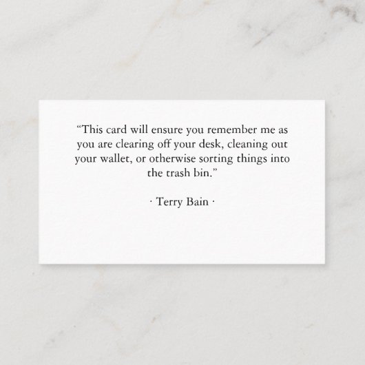 Eenvoudigste Serif American Garamond Gothic Sjablo Visitekaartje (Achterkant)