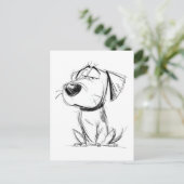 Eenvoudigste tekening. Grappige hond. Briefkaart (Staand voorkant)