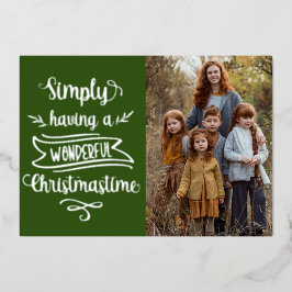 Eenvoudigweg een heerlijke kerst Foto Folie Feestdagenkaart