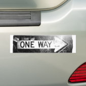 Eenwegteken Bumpersticker (Op auto)