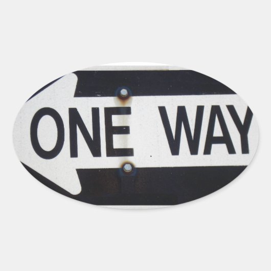 Eenwegteken Ovale Sticker (Voorkant)