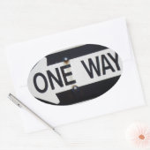 Eenwegteken Ovale Sticker (Envelop)