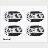 Eenwegteken Ovale Sticker (Vel)