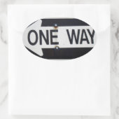 Eenwegteken Ovale Sticker (Tas)
