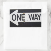 Eenwegteken Rechthoekige Sticker (Tas)