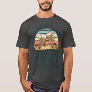 Eénwieleren en bier daarom ben ik hier Grappig T-shirt