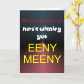 Eeny, meny verjaardag kaart (Gele Bloem)