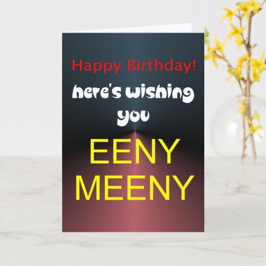 Eeny, meny verjaardag kaart (Gele Bloem)