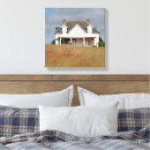 Eenzaam thuis in het veld canvas afdruk (Insitu (Slaapkamer))