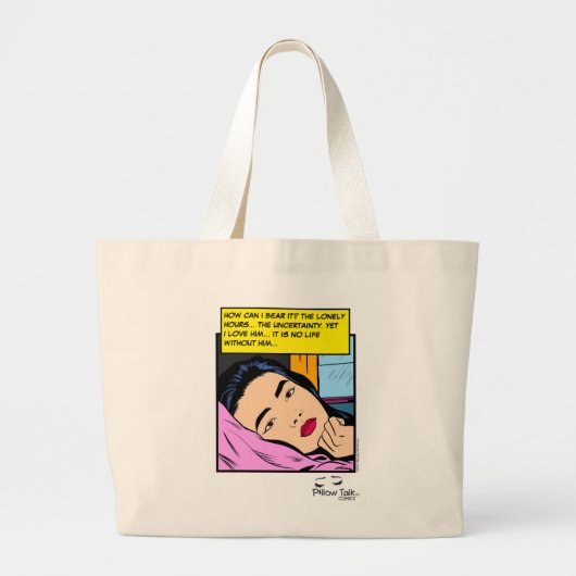 Eenzaam Uur Oude Romantische Strip Kunst Grote Tote Bag (Voorkant)