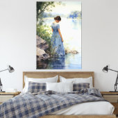 eenzaamheid aan het meer canvas afdruk (Insitu (Slaapkamer))