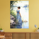 eenzaamheid aan het meer canvas afdruk (Insitu (Woonkamer))