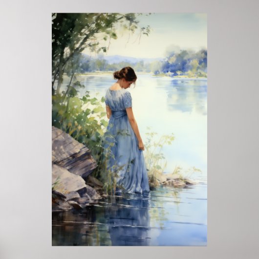 eenzaamheid aan het meer poster (Voorkant)