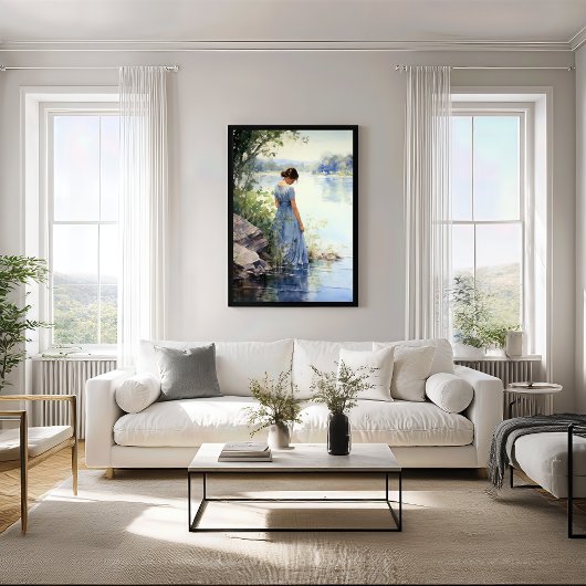 eenzaamheid aan het meer poster