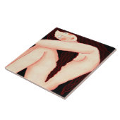 Eenzaamheid Abstract digitaal portret van een vrou Tegeltje (Zijkant)