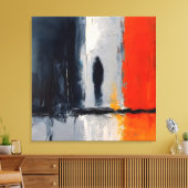 Eenzaamheid – Abstract figuur in stedelijke stilte Canvas Afdruk (Insitu (Woonkamer))