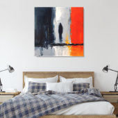 Eenzaamheid – Abstract figuur in stedelijke stilte Canvas Afdruk (Insitu (Slaapkamer))