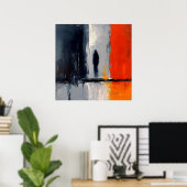 Eenzaamheid – Abstract figuur in stedelijke stilte Poster (Thuiskantoor)