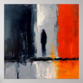 Eenzaamheid – Abstract figuur in stedelijke stilte Poster (Voorkant)