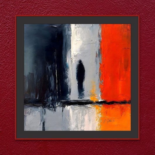 Eenzaamheid – Abstract figuur in stedelijke stilte Poster