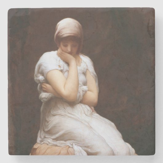 Eenzaamheid (door Frederic Leighton) Stenen Onderzetter (Voorkant)