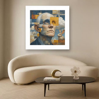 Eenzaamheid - een moderne kijk op een kubistisch k poster