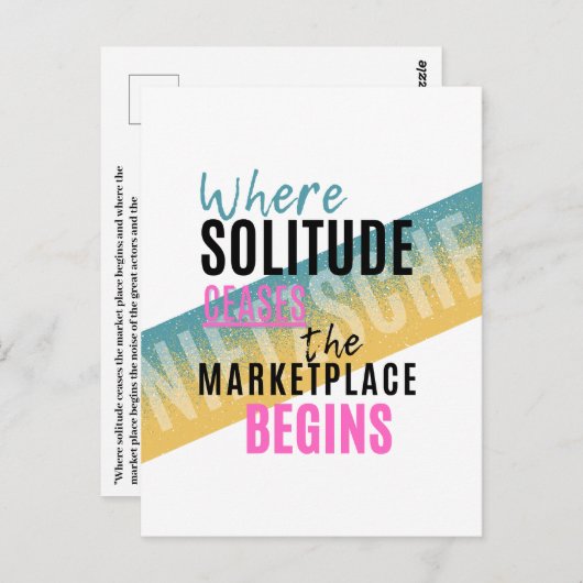 Eenzaamheid en menigten Introvert Nietzsche quote Briefkaart (Voorkant / Achterkant)