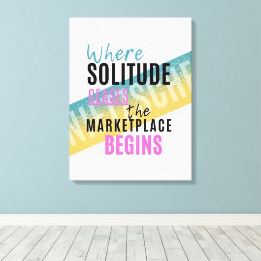 Eenzaamheid en menigten Introvert Nietzsche quote Canvas Afdruk (Insitu (Houten vloer))