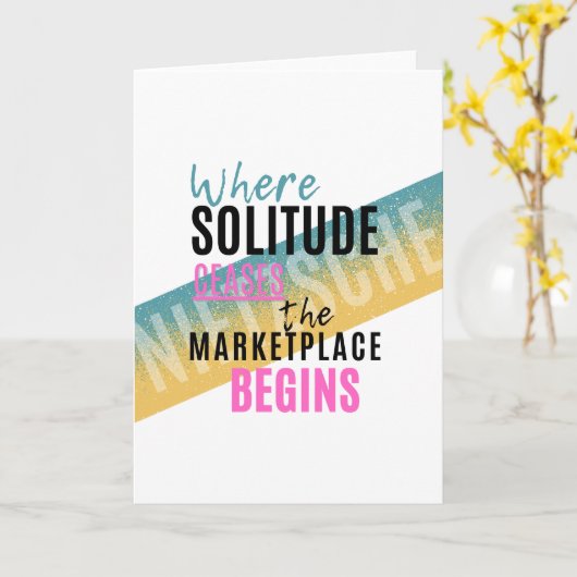 Eenzaamheid en menigten Introvert Nietzsche quote Kaart (Gele Bloem)