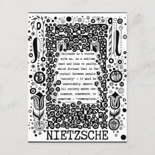 Eenzaamheid is een deugd citaat van Nietzsche Briefkaart