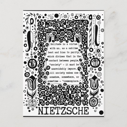 Eenzaamheid is een deugd citaat van Nietzsche Briefkaart (Voorkant)