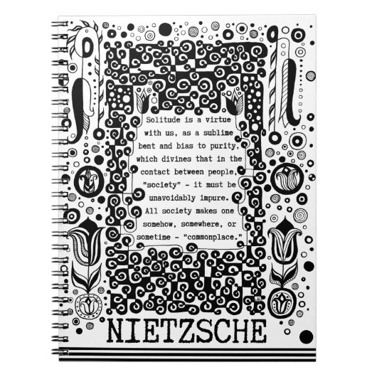 Eenzaamheid is een deugd citaat van Nietzsche Notitieboek (Voorkant)