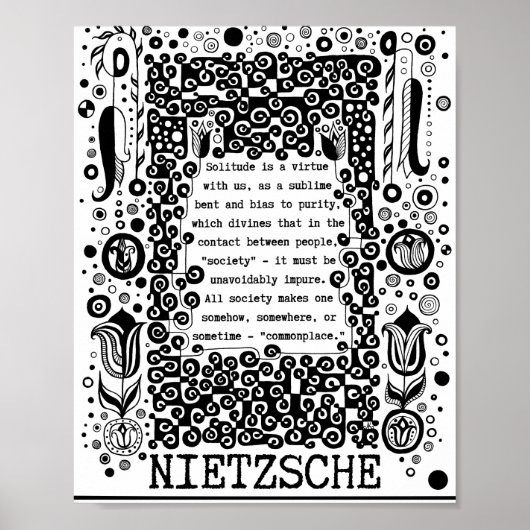Eenzaamheid is een deugd citaat van Nietzsche Poster (Voorkant)