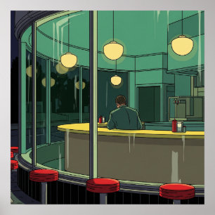 Eenzaamheid op het Station Poster