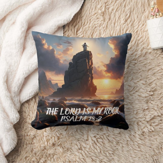 Eenzaamheid op zee DE HEER IS MIJN ROTS Kussen (Deken)