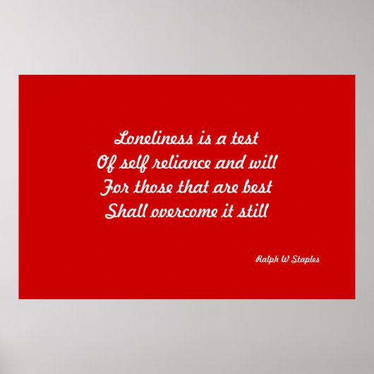 Eenzaamheid Poster (Voorkant)