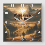 Eenzaamheid tussen de bergen vierkante klok (Voorkant)