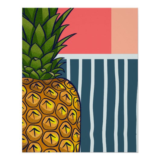 'Eenzame ananas' | Statement wandkunst poster (Voorkant)