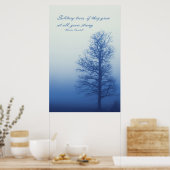 Eenzame bomen groeien sterk - Silhouette in mist Poster (Keuken)