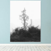 Eenzame boom in de ochtendmist canvas afdruk (Insitu (Houten vloer))