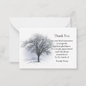 Eenzame boom in de winter bedankt kaart notitiekaartje (Voorkant)