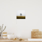 Eenzame boom in een woelige herfstochtend poster (Keuken)